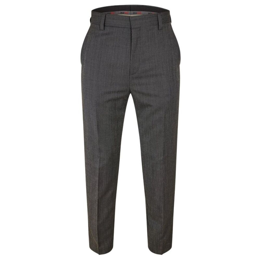 Hugo Mens Cotton Straight Leg Pants / Gray